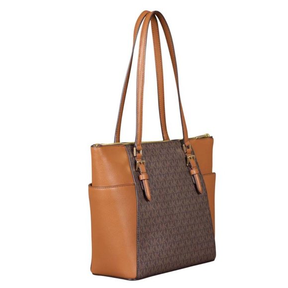 Michael Kors Large Charlotte Top Zip Tote in Brown - Picture 2 of 2